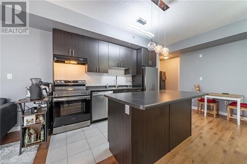 90 Charlton Avenue W Unit# 502, Hamilton, ON - Indoor Photo Showing Kitchen With Stainless Steel Kitchen