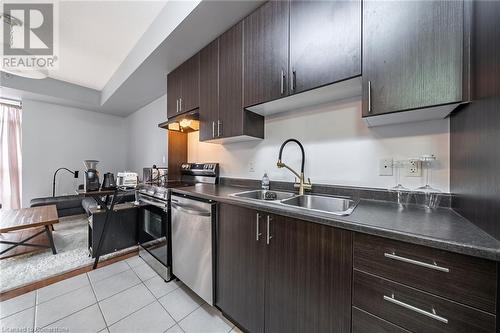 90 Charlton Avenue W Unit# 502, Hamilton, ON - Indoor Photo Showing Kitchen With Double Sink