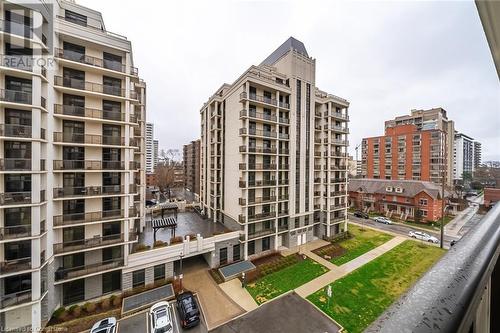 90 Charlton Avenue W Unit# 502, Hamilton, ON - Outdoor With Balcony With Facade