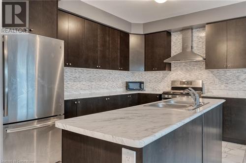 33 Pinot Crescent, Hamilton, ON - Indoor Photo Showing Kitchen With Stainless Steel Kitchen With Double Sink With Upgraded Kitchen