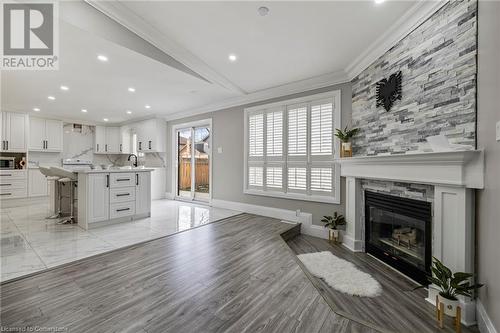 27 Emperor Avenue, Hamilton, ON - Indoor Photo Showing Living Room With Fireplace