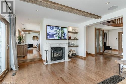 31 Hilts Drive, Hamilton, ON - Indoor Photo Showing Living Room With Fireplace