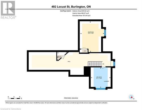 Unit 3 Floor Plan, 3rd Floor - 492 Locust Street, Burlington, ON 