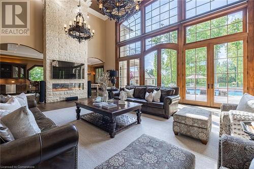 2633 Bluffs Way, Burlington, ON - Indoor Photo Showing Living Room With Fireplace