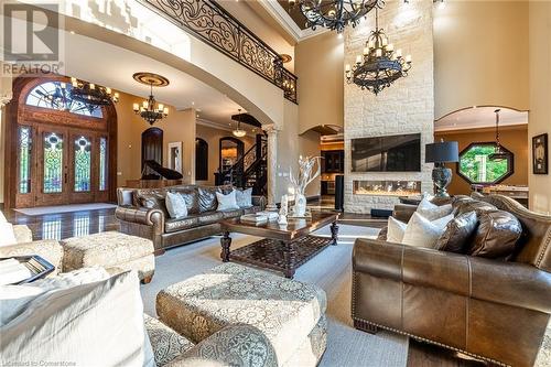 2633 Bluffs Way, Burlington, ON - Indoor Photo Showing Living Room With Fireplace