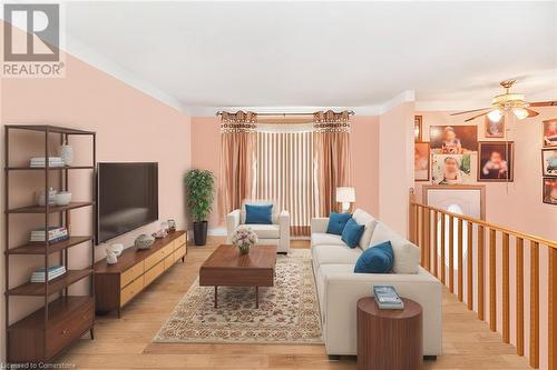 Virtually Staged - 75 Hanover Place, Hamilton, ON - Indoor Photo Showing Living Room