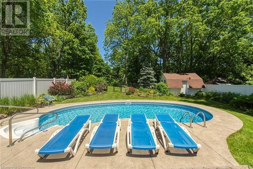 Inground Pool - 486 Winniett Street, Caledonia, ON - Outdoor With In Ground Pool With Backyard