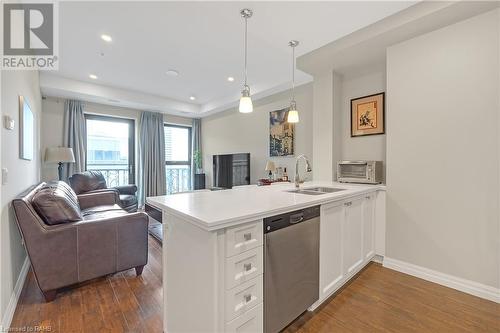 112 King Street E Unit# 1006, Hamilton, ON - Indoor Photo Showing Kitchen With Double Sink