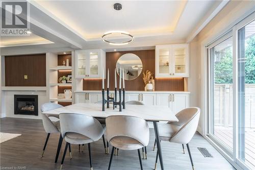 358 Arden Crescent, Burlington, ON - Indoor Photo Showing Dining Room With Fireplace