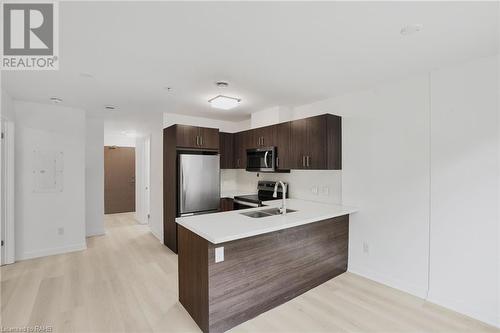 467 Charlton Avenue E Unit# 202, Hamilton, ON - Indoor Photo Showing Kitchen With Double Sink