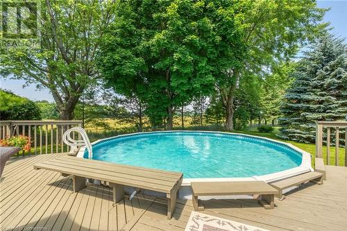 8 Hampton Court, Port Dover, ON - Outdoor With Above Ground Pool With Deck Patio Veranda