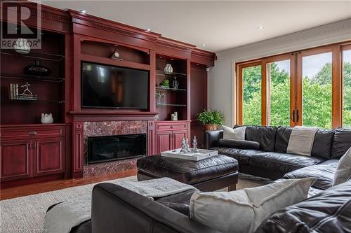 2659 2 Side Road, Burlington, ON - Indoor Photo Showing Living Room With Fireplace