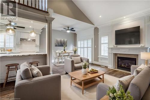 13 Appalachian Trail, Glanbrook, ON - Indoor Photo Showing Living Room With Fireplace