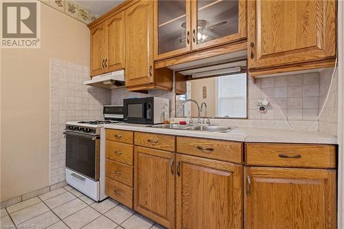 35 Barton Street W, Hamilton, ON - Indoor Photo Showing Kitchen With Double Sink