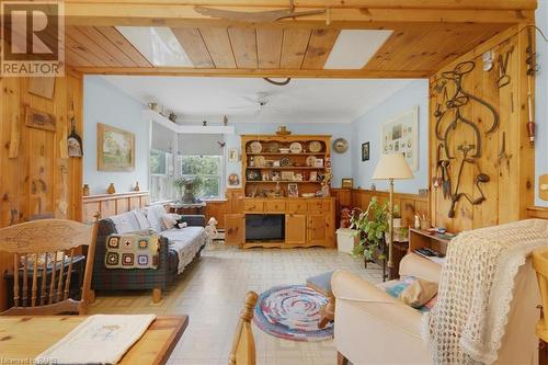 551 Evans Road, Hamilton, ON - Indoor Photo Showing Living Room With Fireplace