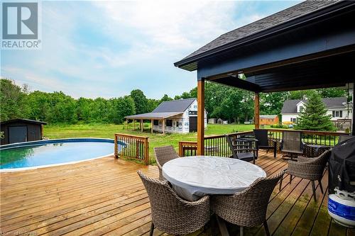 886 Buchner Road, Welland, ON - Outdoor With Above Ground Pool With Deck Patio Veranda With Exterior