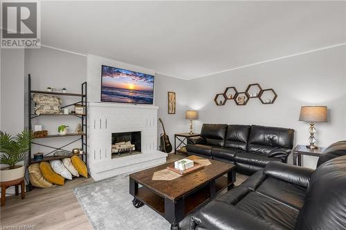 31 Trenholme Crescent, Hamilton, ON - Indoor Photo Showing Living Room With Fireplace