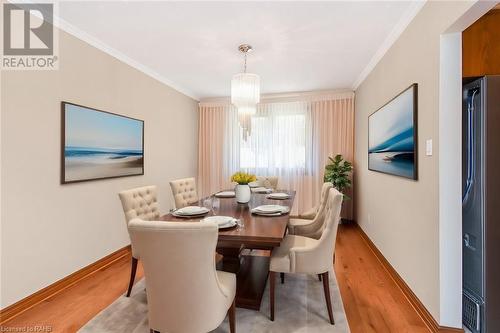 Virtually Staged Dining Room - 22 Glen Park Court, Hamilton, ON - Indoor Photo Showing Dining Room