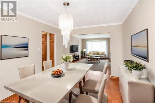 Virtually Staged Dining Room - 22 Glen Park Court, Hamilton, ON - Indoor Photo Showing Dining Room