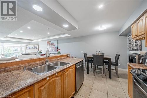 990 Golf Links Road Unit# 308, Hamilton, ON - Indoor Photo Showing Kitchen With Double Sink