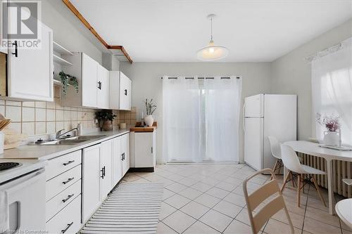 13 Clinton Street, Hamilton, ON - Indoor Photo Showing Kitchen With Double Sink