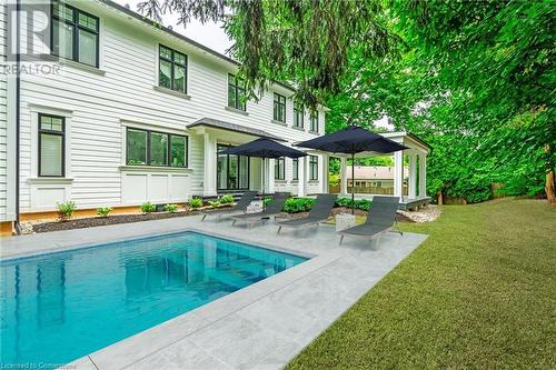 Virtually staged - 620 King Road, Burlington, ON - Outdoor With In Ground Pool