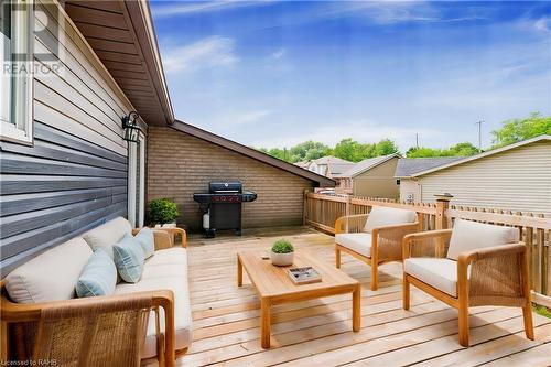 Virtually Staged. Oversized Deck. - 47 Simson Avenue, Simcoe, ON - Outdoor With Deck Patio Veranda With Exterior