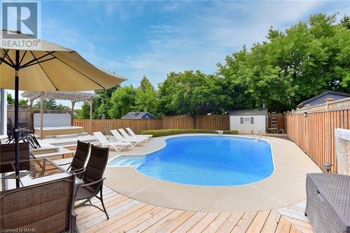 3 Suter Crescent, Dundas, ON - Outdoor With In Ground Pool With Deck Patio Veranda With Backyard