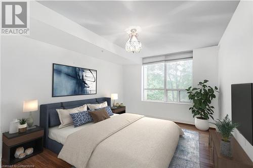 Virtually Staged - 100 Burloak Drive Unit# 2405, Burlington, ON - Indoor Photo Showing Bedroom