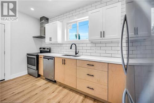 262 Robert Street, Hamilton, ON - Indoor Photo Showing Kitchen With Double Sink