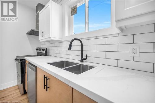 262 Robert Street, Hamilton, ON - Indoor Photo Showing Kitchen With Double Sink