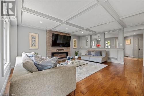 71 Stonepine Crescent, Hamilton, ON - Indoor Photo Showing Living Room With Fireplace