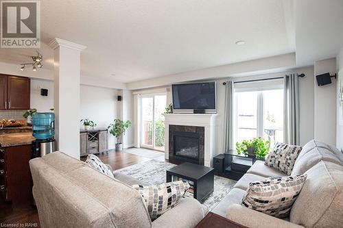 334 Pinehill Drive, Stoney Creek, ON - Indoor Photo Showing Living Room With Fireplace