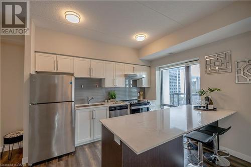 15 Queen Street S Unit# 902, Hamilton, ON - Indoor Photo Showing Kitchen With Stainless Steel Kitchen With Double Sink