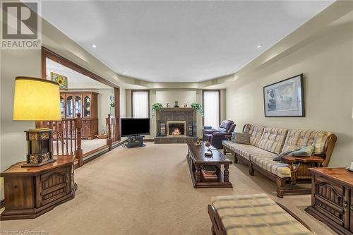 3 Shoreline Crescent, Grimsby, ON - Indoor Photo Showing Living Room With Fireplace