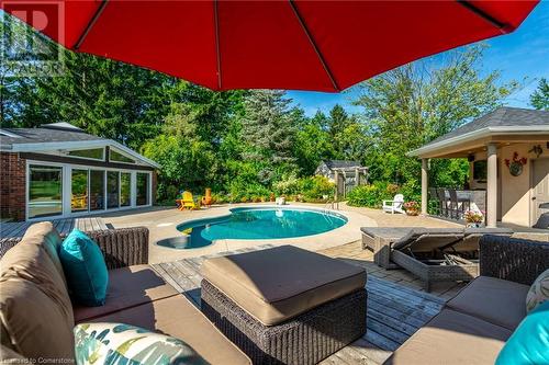 2159 Britannia Road, Burlington, ON - Outdoor With In Ground Pool With Deck Patio Veranda With Exterior