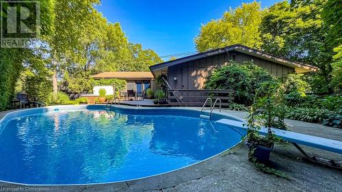 858 Montgomery Drive, Ancaster, ON - Outdoor With In Ground Pool With Deck Patio Veranda With Backyard