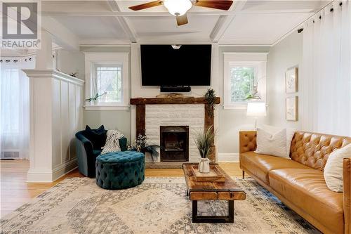 1227 Lockhart Road, Burlington, ON - Indoor Photo Showing Living Room With Fireplace