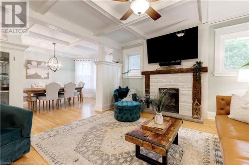 1227 Lockhart Road, Burlington, ON - Indoor Photo Showing Living Room With Fireplace