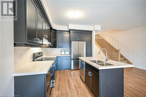 14 Bayberry Lane, Hamilton, ON - Indoor Photo Showing Kitchen With Stainless Steel Kitchen With Double Sink With Upgraded Kitchen