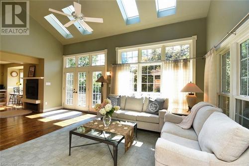 Family Room with entrance to back deck - 24 John Street E, Waterdown, ON - Indoor Photo Showing Living Room