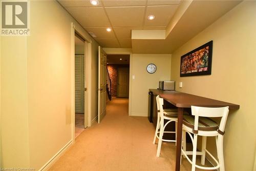 Basement hallway with built in - 24 John Street E, Waterdown, ON - Indoor