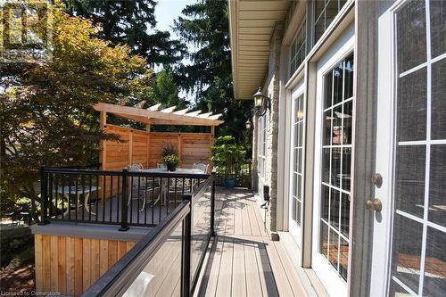 Back of home showing new composite decking - 24 John Street E, Waterdown, ON - Outdoor With Deck Patio Veranda With Exterior