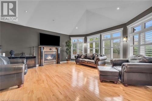 1291 Hwy 8, Stoney Creek, ON - Indoor Photo Showing Living Room With Fireplace