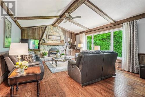 1650 Kerns Road, Burlington, ON - Indoor Photo Showing Living Room With Fireplace