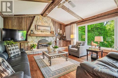 1650 Kerns Road, Burlington, ON - Indoor Photo Showing Living Room With Fireplace