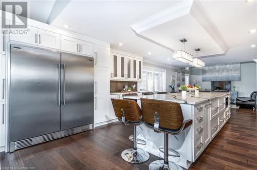 Sub-zero fridge and newer appliances - 91 Hedge Lawn Drive, Grimsby, ON - Indoor Photo Showing Kitchen With Upgraded Kitchen