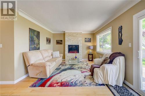 96 Lakeside Drive, Grimsby, ON - Indoor Photo Showing Living Room With Fireplace