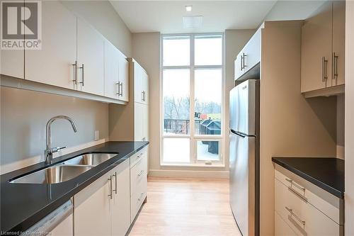 2750 King Street E Unit# 706, Hamilton, ON - Indoor Photo Showing Kitchen With Double Sink