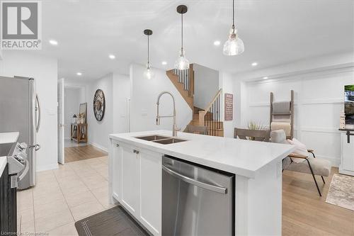 252 Kinsman Drive, Binbrook, ON - Indoor Photo Showing Kitchen With Double Sink With Upgraded Kitchen